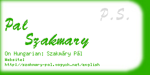 pal szakmary business card